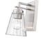Z-Lite Lyna Wall Sconce, 1-Light, 5 In.W x 6.5 In.L x 9 In.H, Brushed Nickel/Clear 823-1S-BN - alternate 7